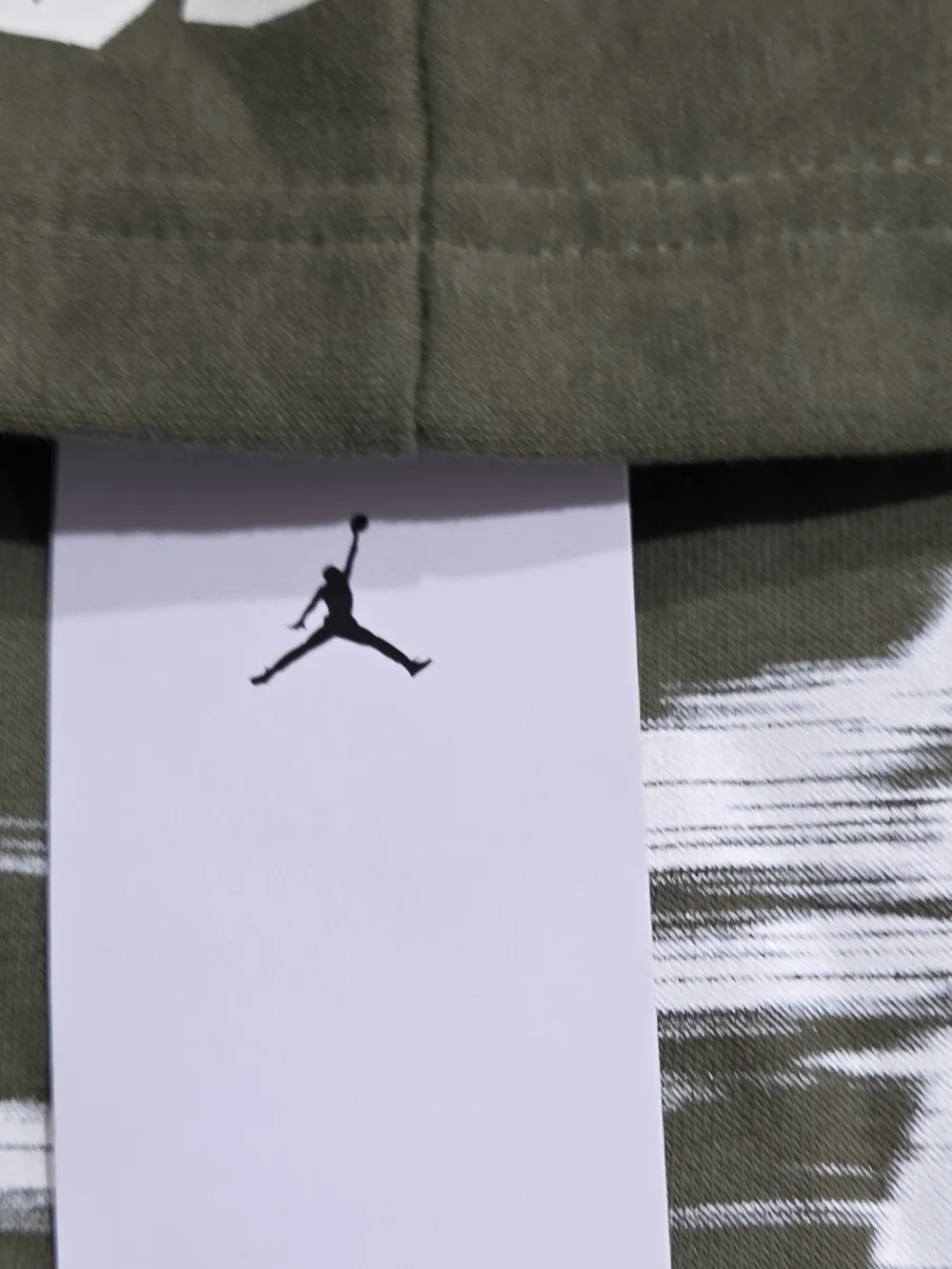 Jordan Olive Green Hoodie with White Jumpman Print